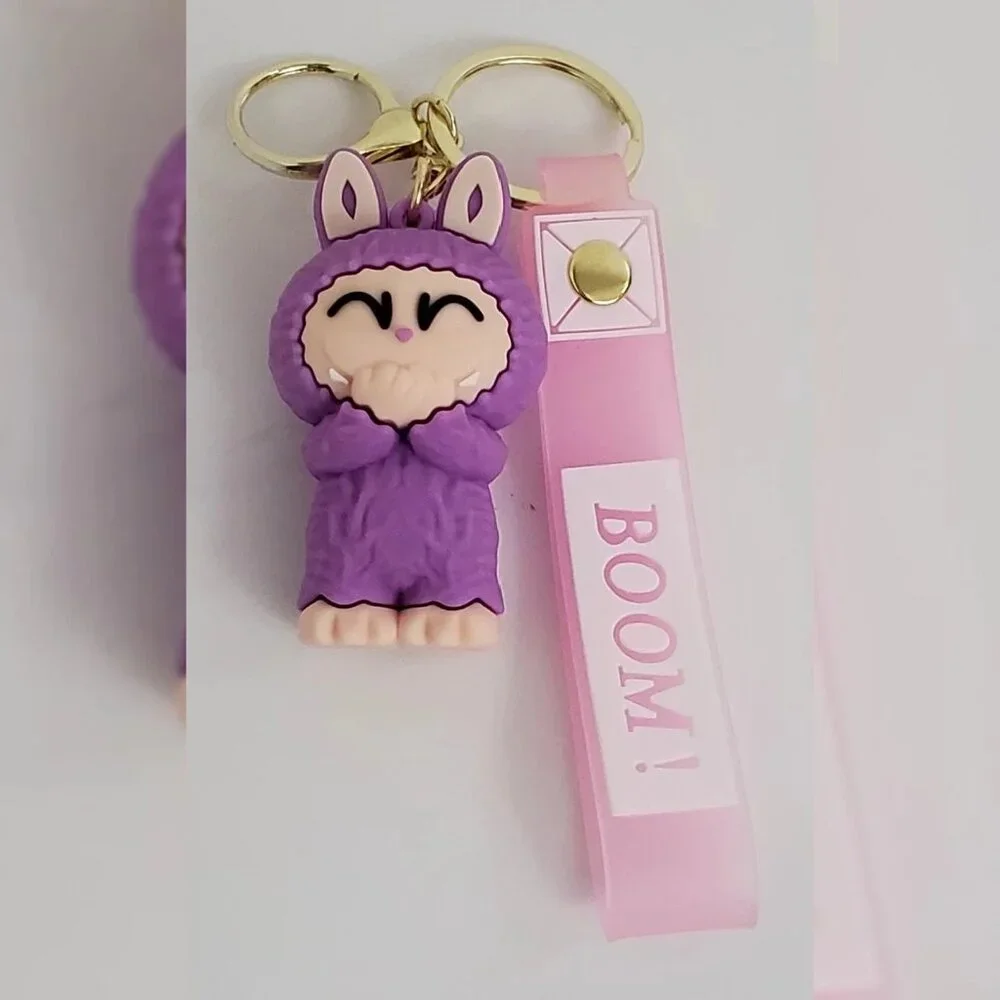 COPY - NWT LABUBU MONSTER KEY CHAIN MULTICOLOR BOOM LOGO